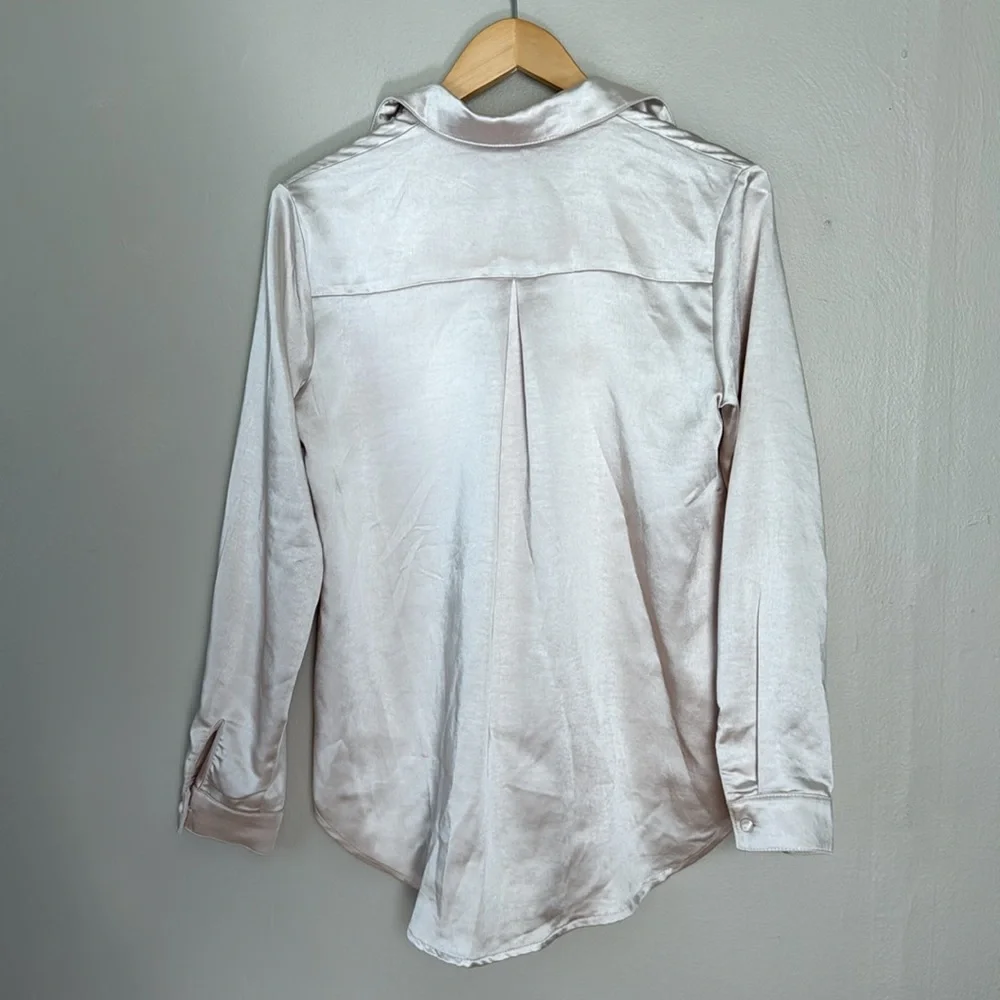 Princess Polly Cream Champagne Satin Blouse 2 - Picture 5 of 6